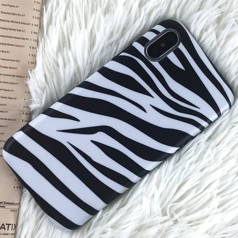 Роскошный чехол для телефона с леопардовым принтом зебры iphone X XR XS 11 Pro Max