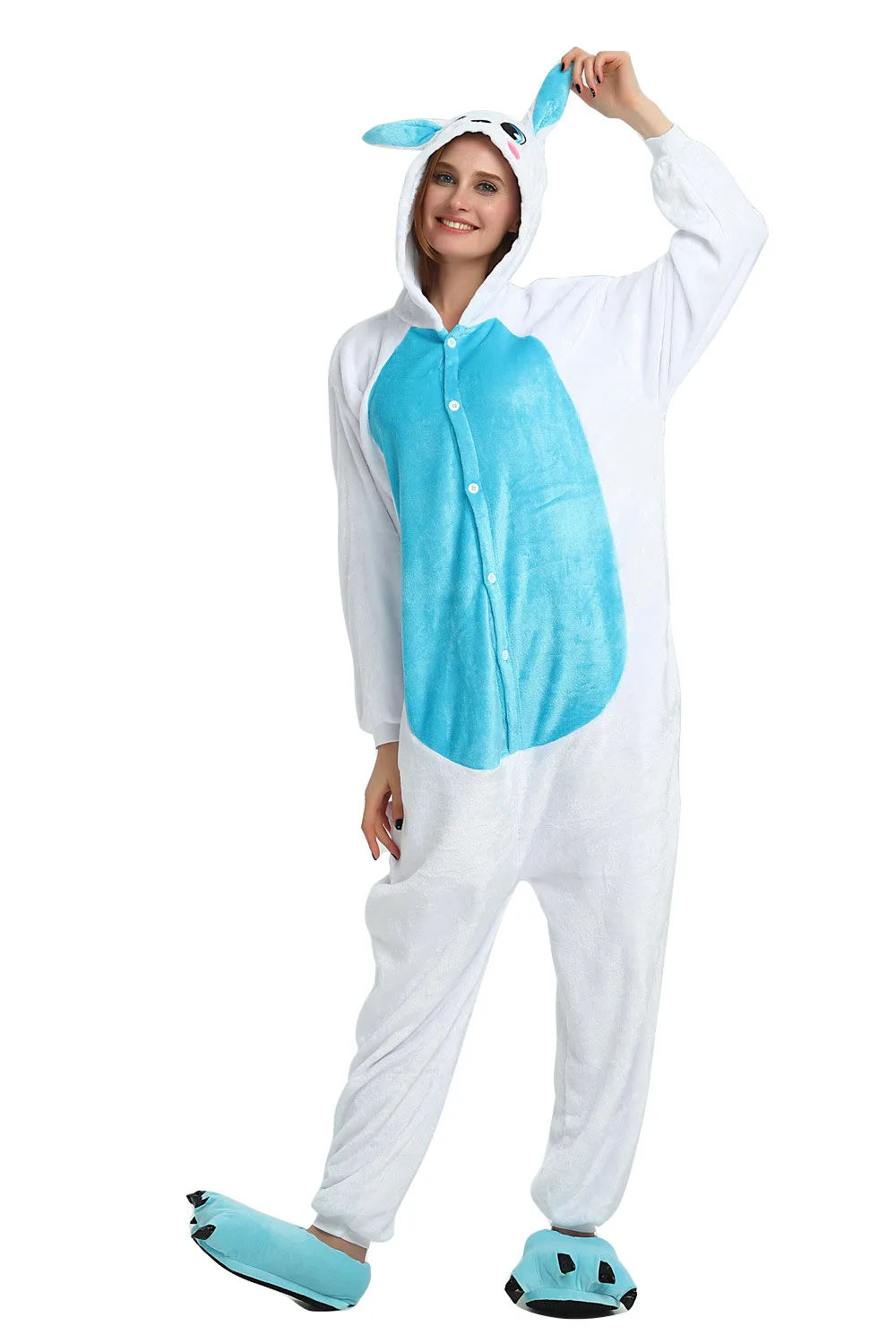 Мода для взрослых зимние Пижама Kigurumi все в одном пижама костюмы животных Косплэй