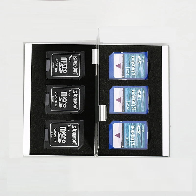 6 в 1 алюминиевая коробка для хранения чехол держателя карты памяти кошелек