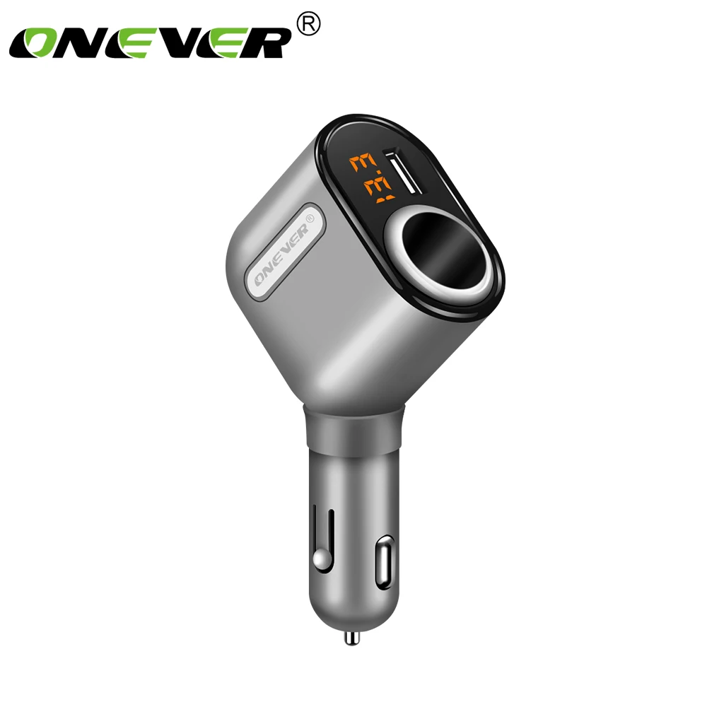 Onever 12 в автомобильный разветвитель прикуривателя адаптер питания с 3 портами USB зарядное устройство для iPhone samsung huawei Xiaomi зарядка - Название цвета: Серебристый