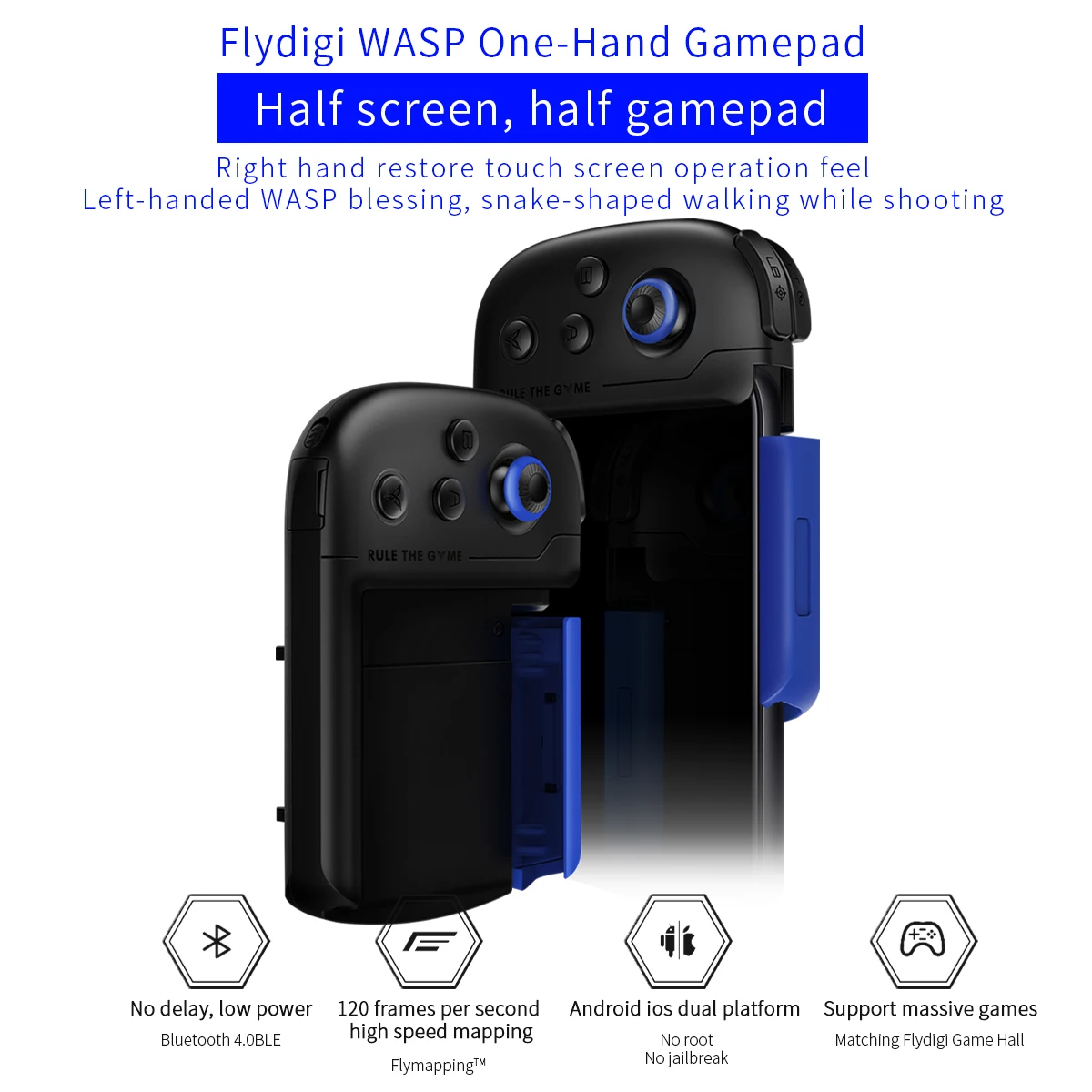 Flydigi Осип Одноручный геймпад физический CapAir Mapping джойстик мобильный игровой контроллер PUBG CODM для iOS и Android