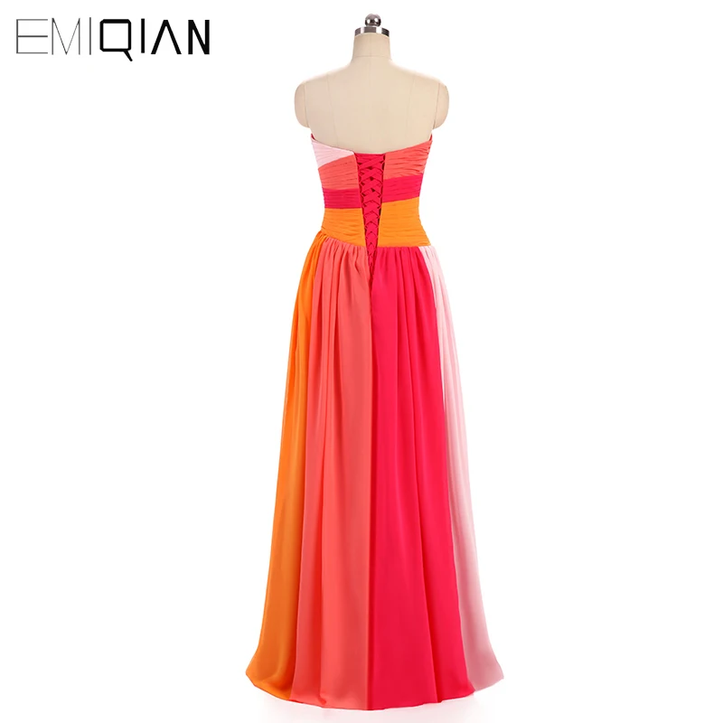 Женское шифоновое платье без рукавов розовое или оранжевое длинное вечернее