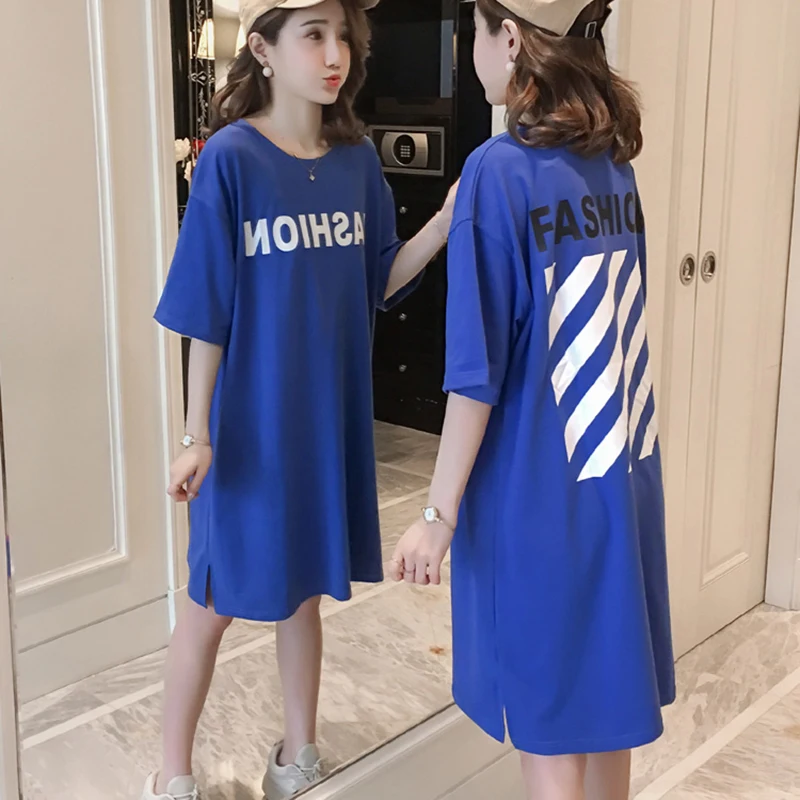 Новинка лета 2020 женское платье свободного покроя большого размера с буквенным