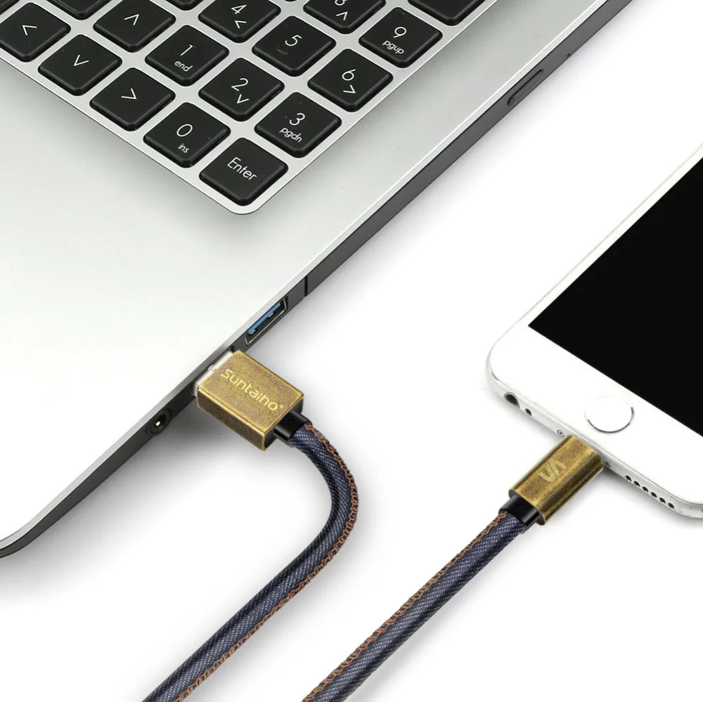 Suntaiho Ретро кабель usb зарядка для айфона для iPhone cable XS MAX X XR 7 Plus 8 Plus деним 2.4A быстрое зарядное устройство для Lightning Кабель для iPhone X 6S iPad mini зарядка для телефона