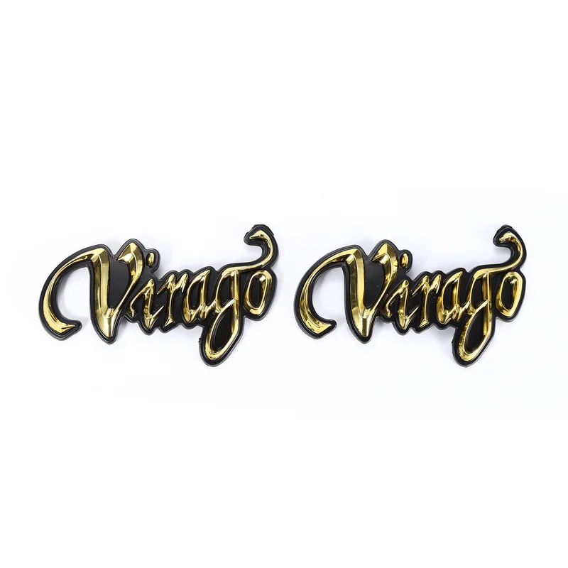

1 Pair 3D Gold Motorbike Gas Fuel Oil Tank Decals Stickers Motorcycle Emblem Badge for Yamaha Virago Motorcycle Accessories