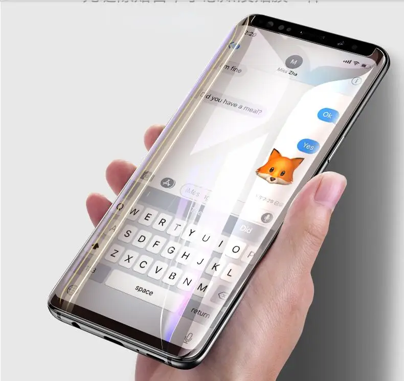 EXUNTON для samsung Galaxy S8, S9, S8plus, S9plus, 3D, УФ, жидкий, изогнутый, полный клей, чехол, дружественное закаленное стекло, Защитная пленка для экрана