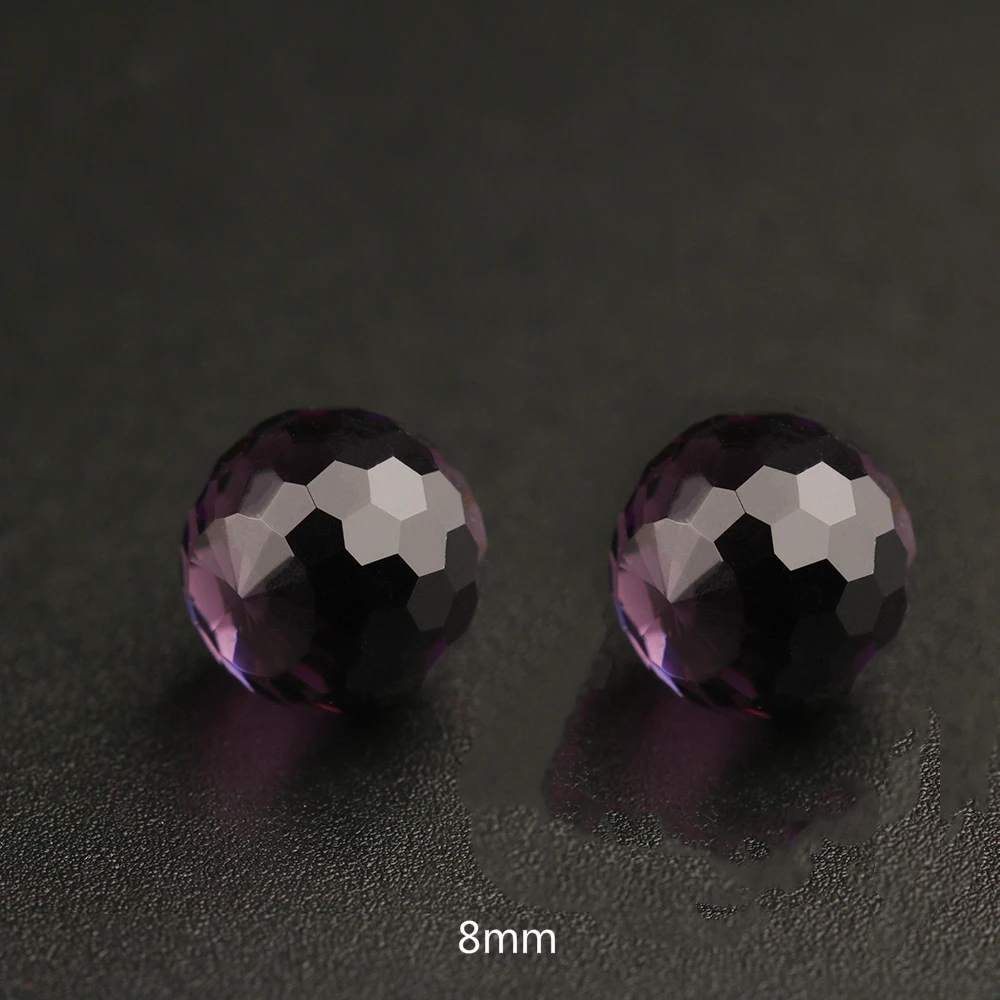 dark purple 8mm 925 пробы серебряные серьги-гвоздики с австрийскими кристаллами для женщин, радужная серьга с камнем-талисманом, подарок, ювелирное изделие - Окраска металла: dark purple 8mm