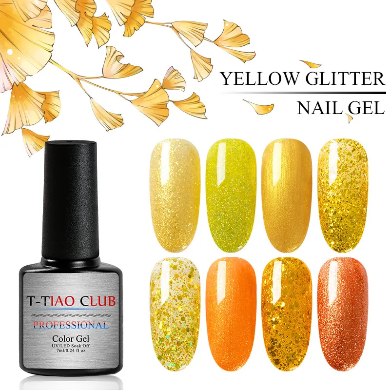 Роскошный Золотой Гель лак для ногтей серия цветов тыквы рандомная смесь хлопьев