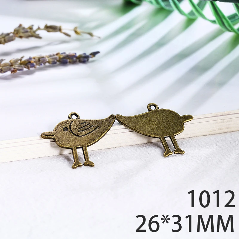 

26*31mm 6pcs Double-Sided Bird Alloy Pendant For Diy Jewelry Making 2 Colors Antique Silver Antique Bronze No.1012