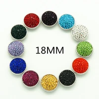new 12pcslot 18mm manual rhinestoneclay mixed birthstone snap button charm styles snap bracelets wholesale kb0306