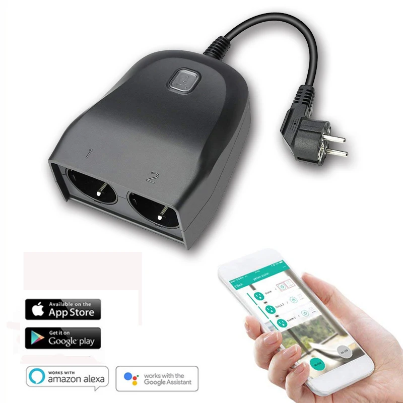 Умная Wifi розетка IP44 наружная приложение дистанционное управление 2 ЕС AC монитор