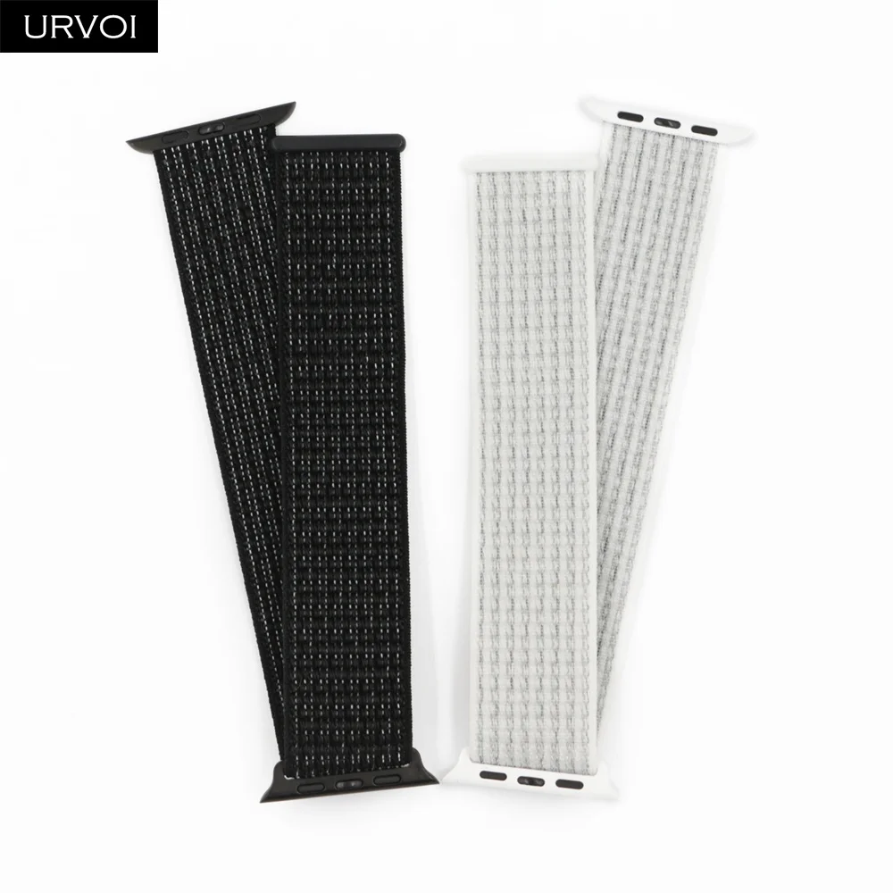 Спортивная петля URVOI для apple watch series 5 4 3 2 1 ремешок для iWatch band для NIKE+ двухслойный светоотражающий крючок и петля