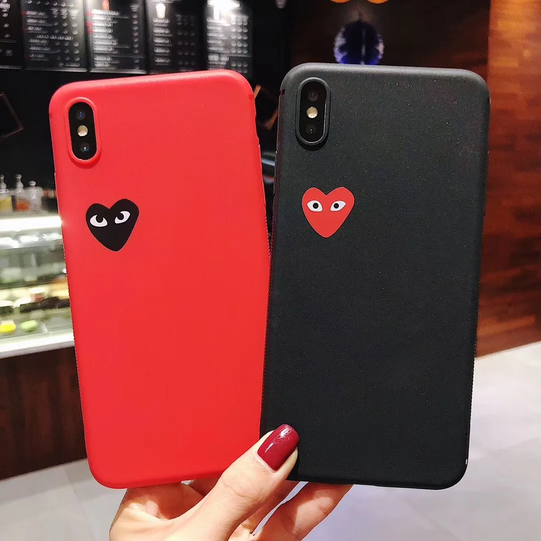 Японская игра CDG Comme des Garcons чехол для iPhone 6 6s 7 8 Plus X Xs Max Xr силиконовый скраб Любовь