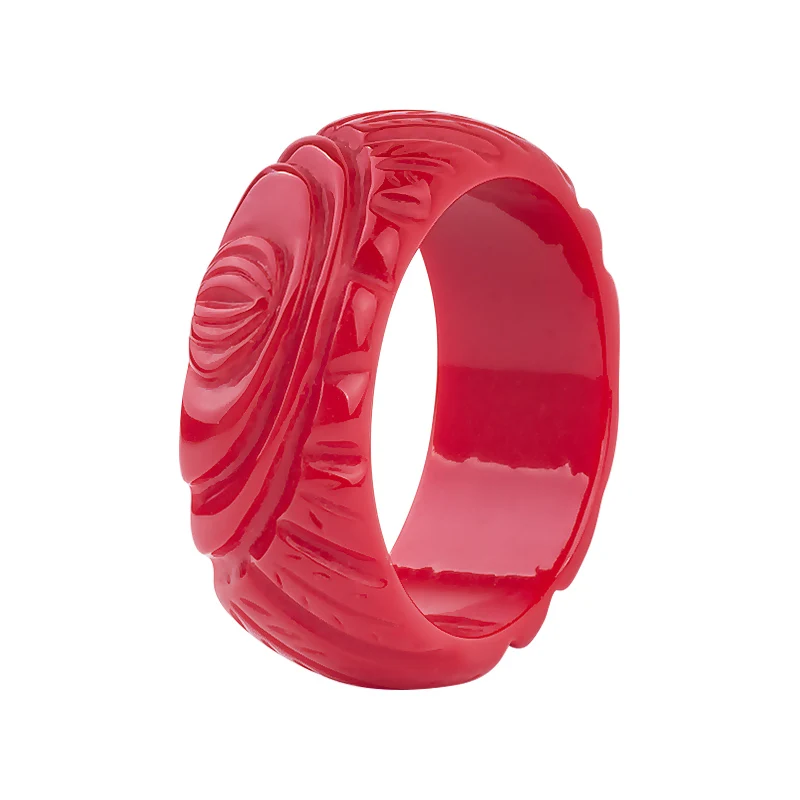 GuanLong Классический гравировка резные широкий женский резиновый браслет для Для женщин подарки Bijoux 8 цветов