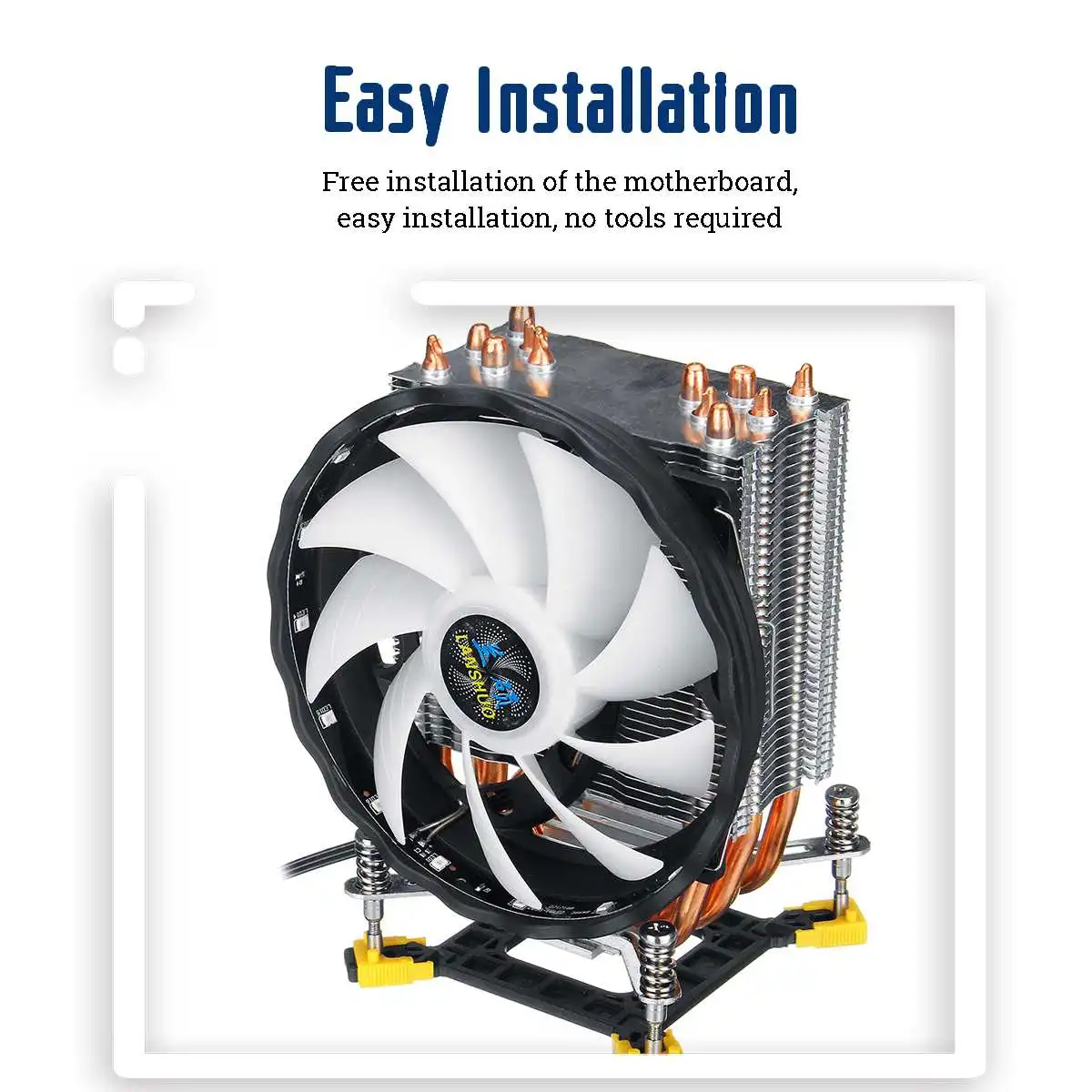 6 тепловых трубок Процессор кулер охлаждения тихий RGB Вентилятор Cooler 120 мм вентилятор радиатора для Intel 775/1150/1151/1155/1156/1366/X79