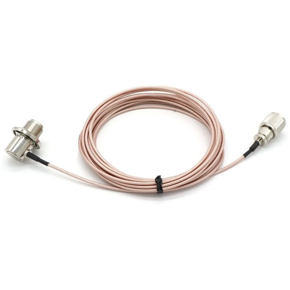 Розовый 5 метров 316 коаксиальный кабель UHF/PL 259 штекер гнездо для QYT YAESU ICOM KENWOOD