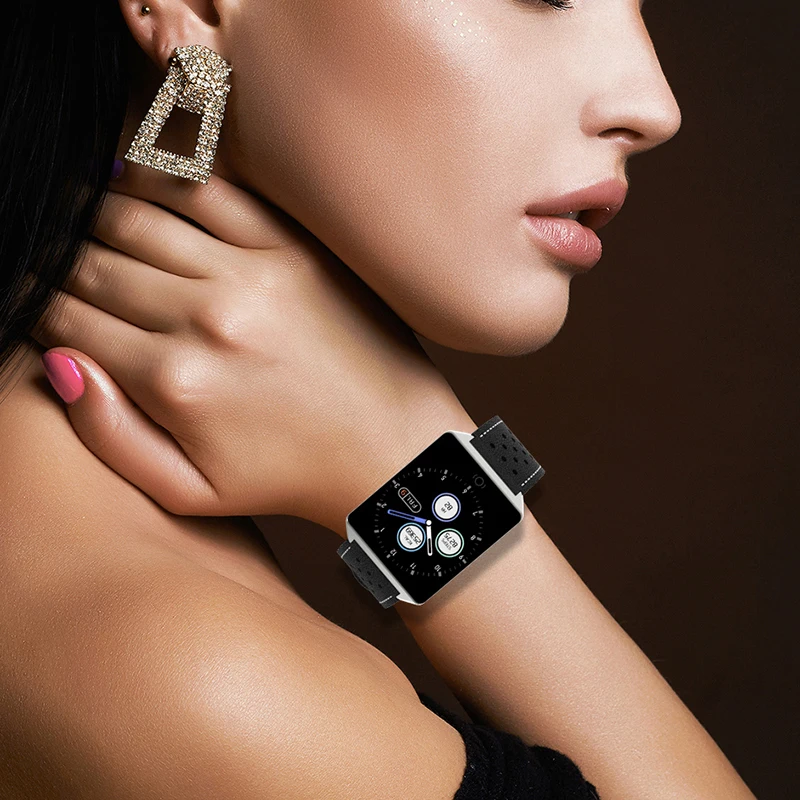 

Bluetooth Smartwatches SANDA CK19 Genuine Leather Strap Magnetic charging Touch Screen Sleep Heart Rate Monitor Smart Watch
