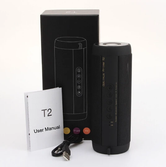 Черный Поддержка SD карты USB Радио Bluetooth динамик стерео портативный беспроводной водонепроницаемый Бас Звук динамик s большой мощности калонки со светодиодом - Цвет: Черный