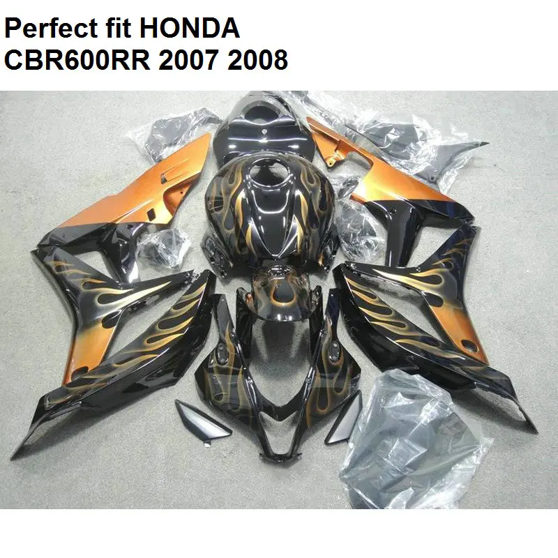 Комплект обтекателей для кузова Honda CBR 600RR 07 08 комплект золотистого и черного