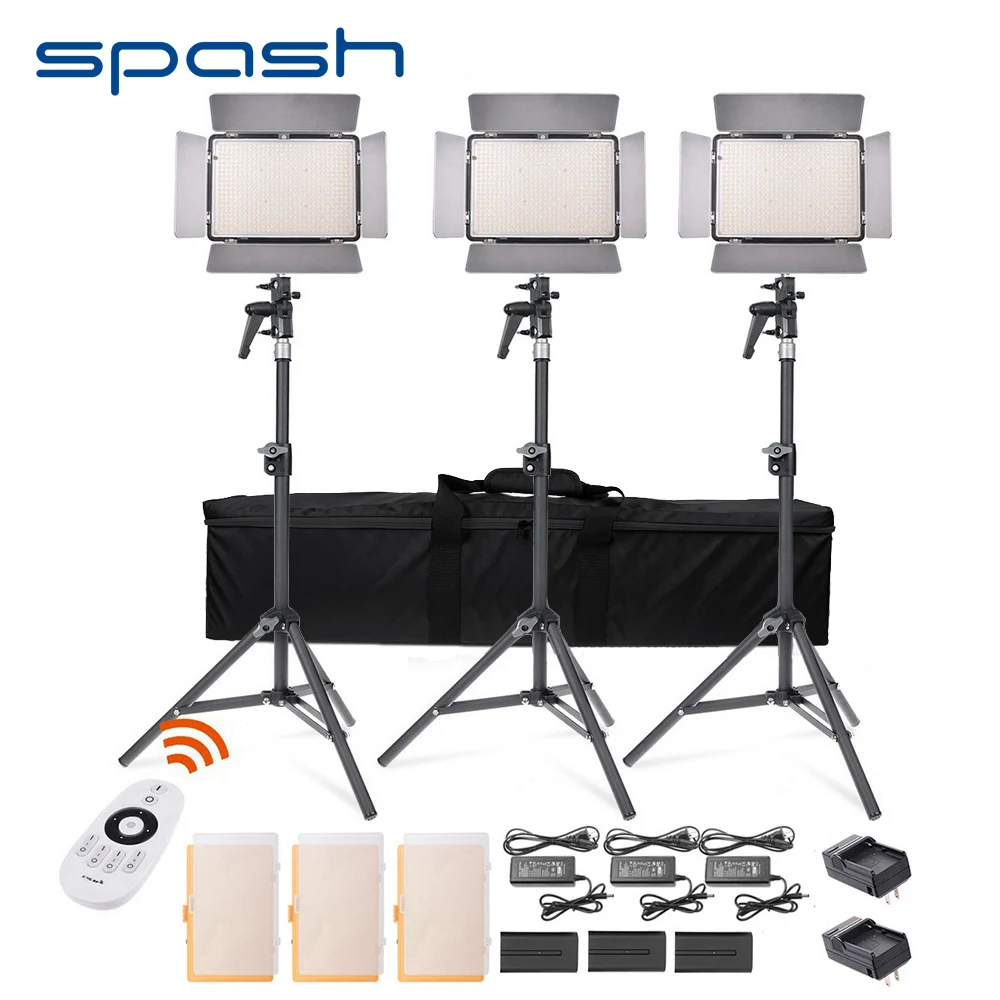 Spash TL-600S 3 комплекта светодиодный светильник для видеосъемки фотографический светильник ing 600 светодиодный 3200 K/5500 K CRI95 фотолампа Панель Светодиодный светильник s для видеосъемки