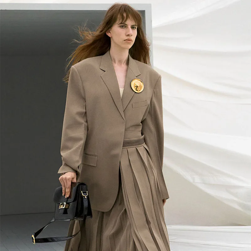 Женские металлические броши в стиле хиджаб простые круглые позолоченные