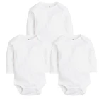 3 шт.лот 2021 высококачественные хлопковые детские комбинезоны с длинным рукавом Белый Детский костюм для новорожденных мальчиков и девочек летняя детская одежда
