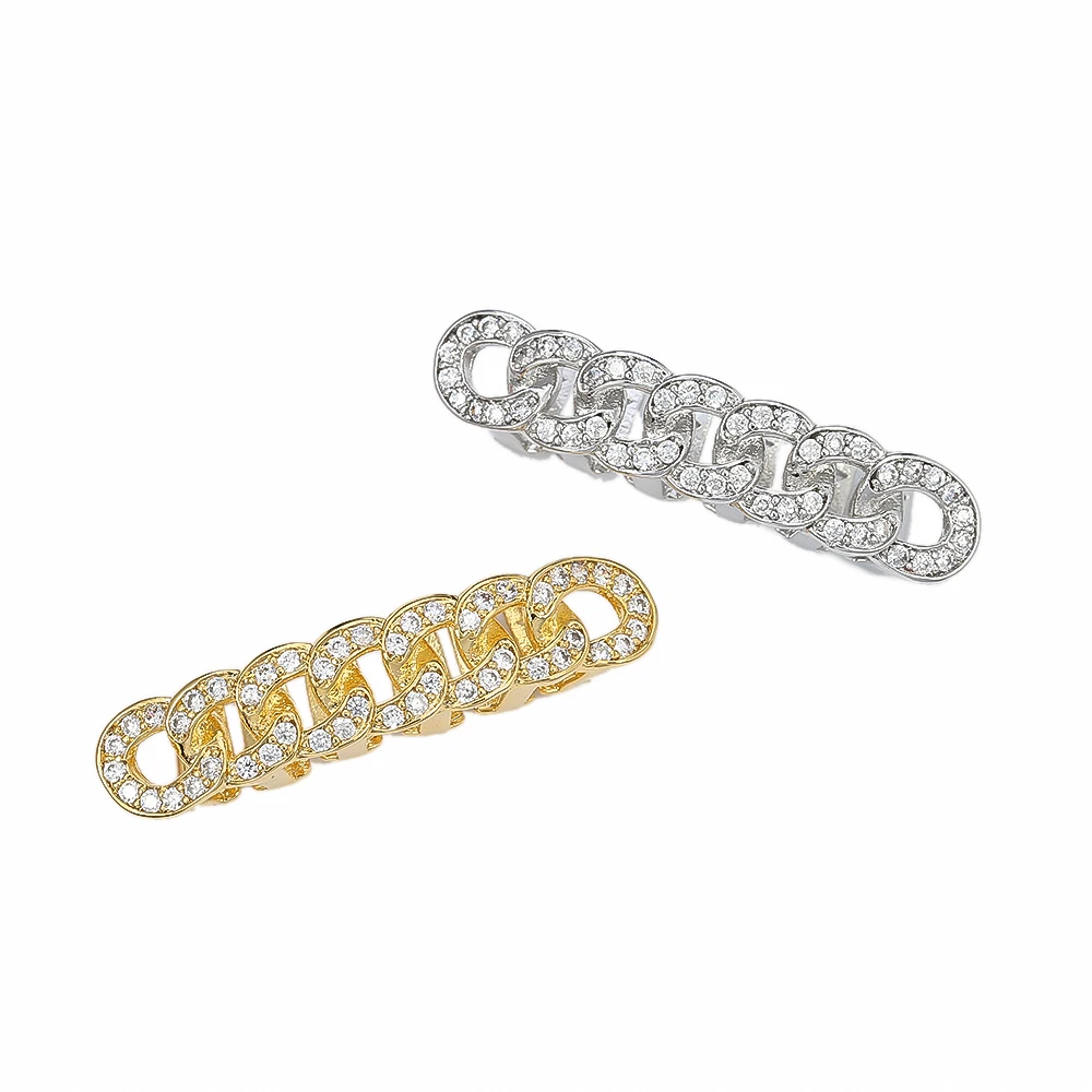 TOPHIPHOP кубинской Grillz Gold-Plated хип-хоп нижней части зуба микро инкрустация CZ камень