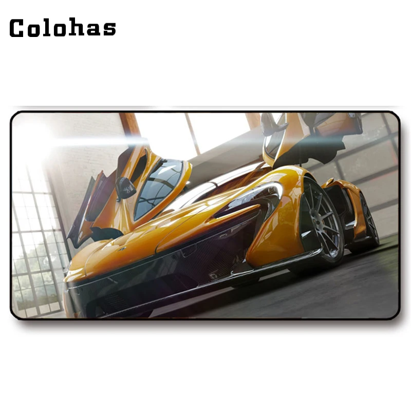 Colohas крутой Желтый спортивный автомобиль шаблон геймер Коврик для мыши большой