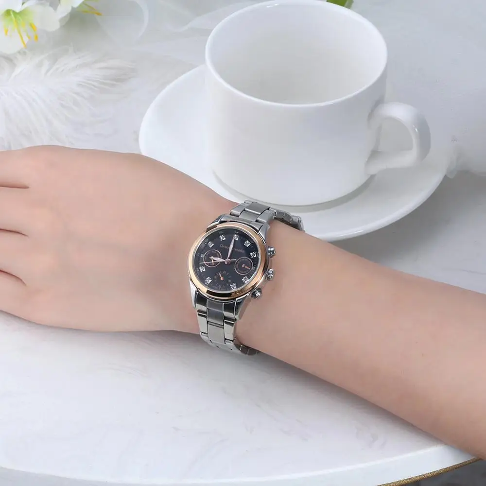 ORSA JEWELS 316L женские часы из нержавеющей стали модные женские кварцевые наручные часы серебряный цвет браслет водонепроницаемые часы OOW11