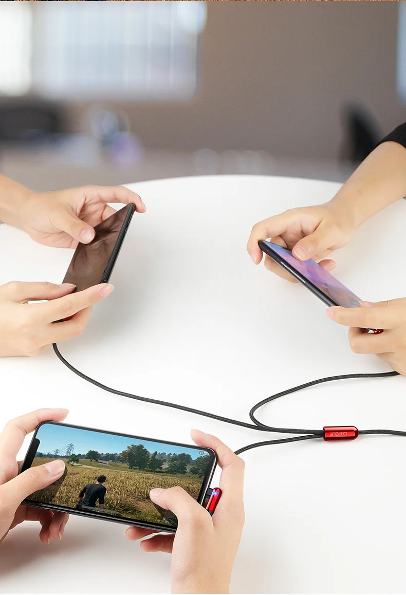 Cafele 3 в 1 для iPhone 6 зарядный кабель+ Micro USB кабель+ USB C usb type C кабель для Xiaomi Redmi Note 6 Pro samsung Note 9