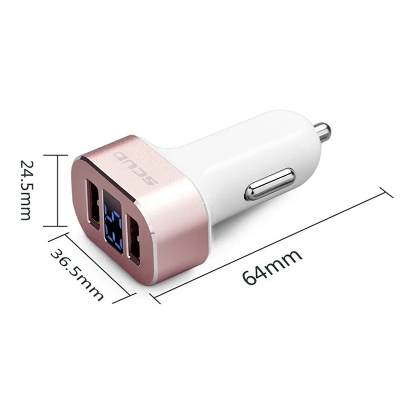 SCUD двойной зарядное устройство USB мобильный телефон автомобильное зарядное устройство для iPhone 7 samsung Xiaomi автомобильное зарядное устройство с светодиодный SC-622S
