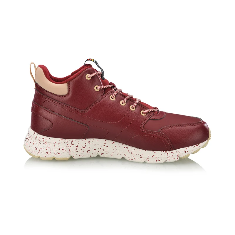 Li-Ning/Женская Классическая обувь для отдыха из вулкана; теплые флисовые Нескользящие кроссовки с подкладкой; спортивная прогулочная обувь; AGCN188 SOND18