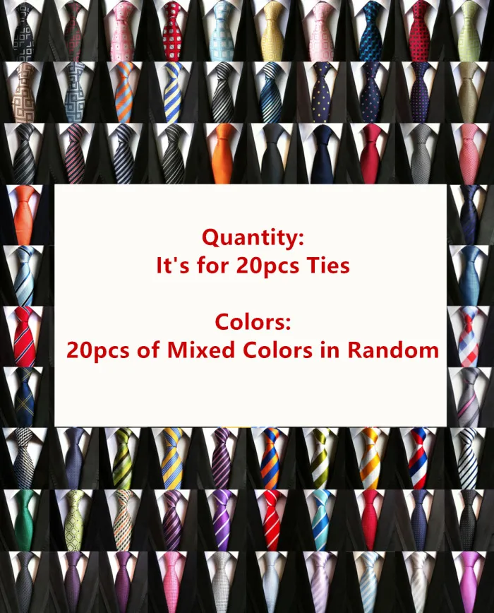 Colors Random 20 шт./лот) Классические шелковые мужские галстуки на шею Галстуки 8 см галстуки с рисунком Пейсли для мужчин деловые Свадебные вечеринки Gravatas - Цвет: Colors Random