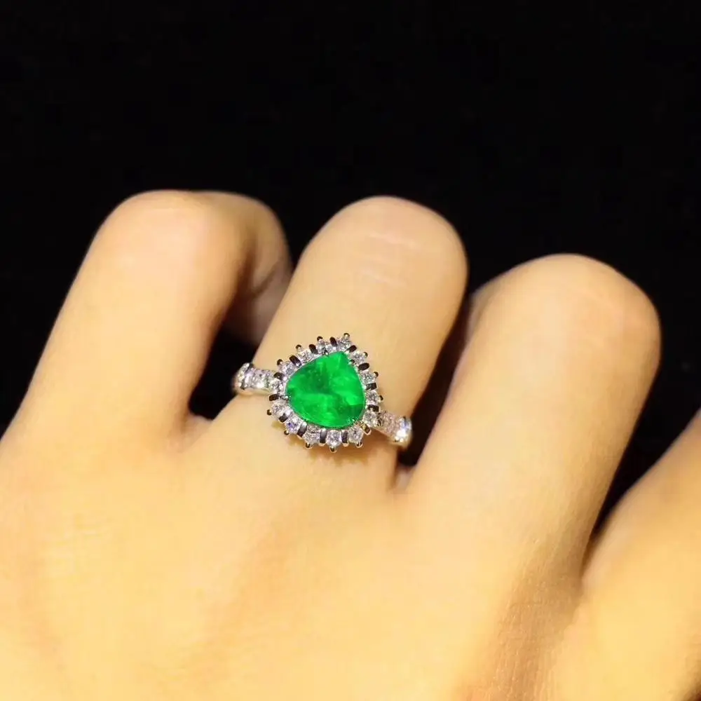 Fine Jewelry G18k Emerald Rings Real Diamonds 18K Gold Natural 1.02ct Gemstones Female Wedding for women Ring | Украшения и