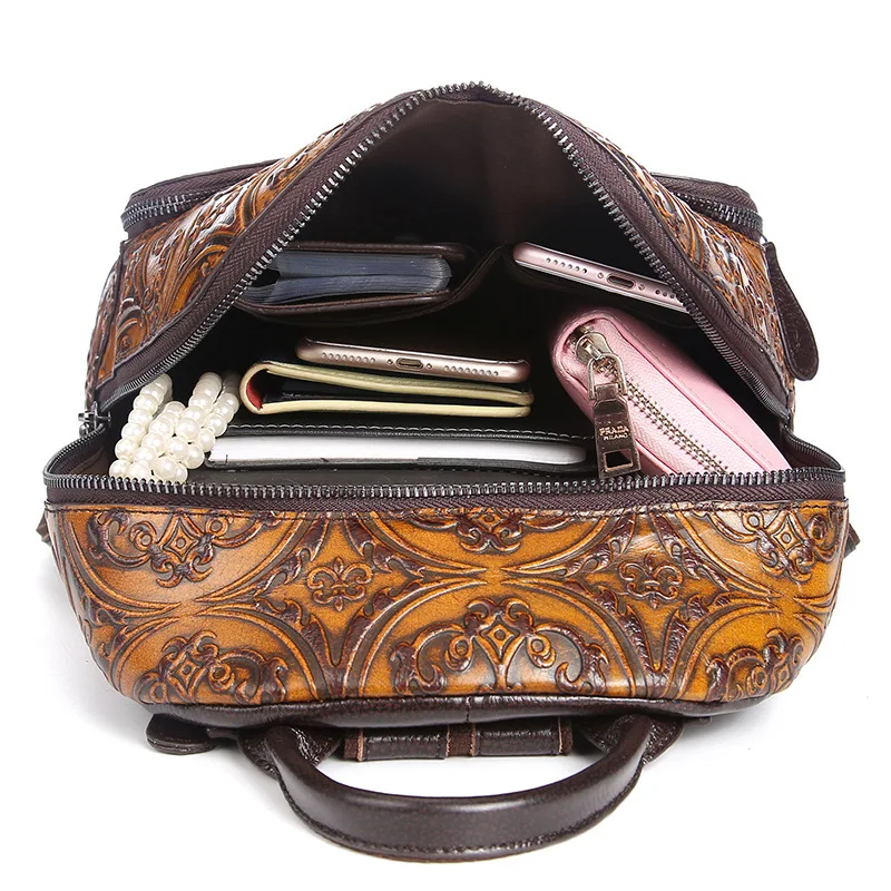 Брендовый мужской рюкзак из натуральной кожи винтажный кожаный ручной работы