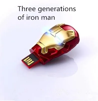 Железный человек флешки, usb флеш-карта накопитель флэш-накопитель флеш-накопитель флэш-карты памяти палка Drives128GB 64 Гб оперативной памяти, 32 Гб встроенной памяти, флеш-накопитель 16Гб 8Гб 4Гб модные фильма «мстители»