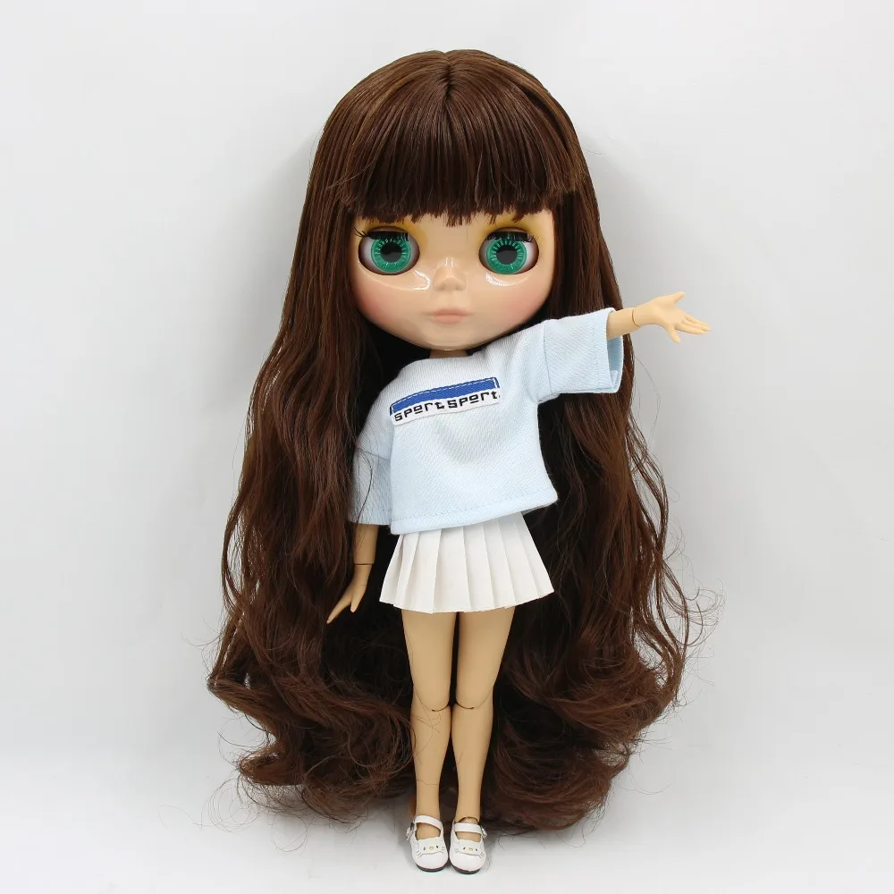 Ледяная кукла DBS Blyth 1/6 игрушка темно коричневые волосы для суставов тела белая