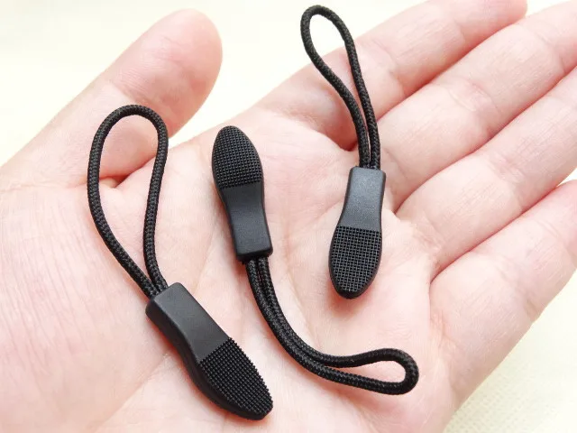 30 шт. застежка молния тянет шнур концы замок черный для Паракорда