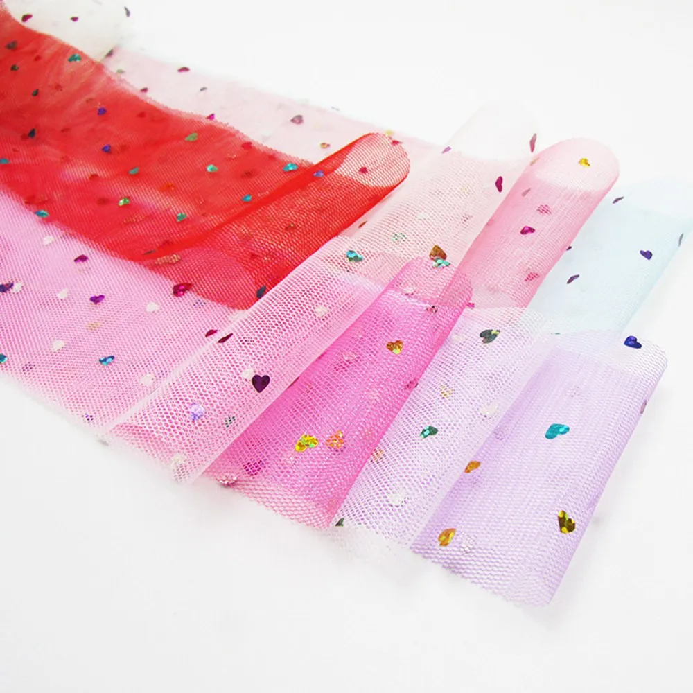 Тюлевые сетчатые леггинсы с сердечком 8 см 25 лет/партия лента для шитья своими