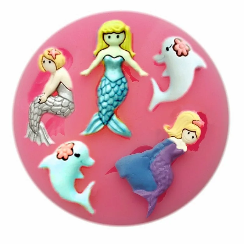 1 шт. силиконовая форма для помадки и шоколада дельфин краб рыба морская лошадь