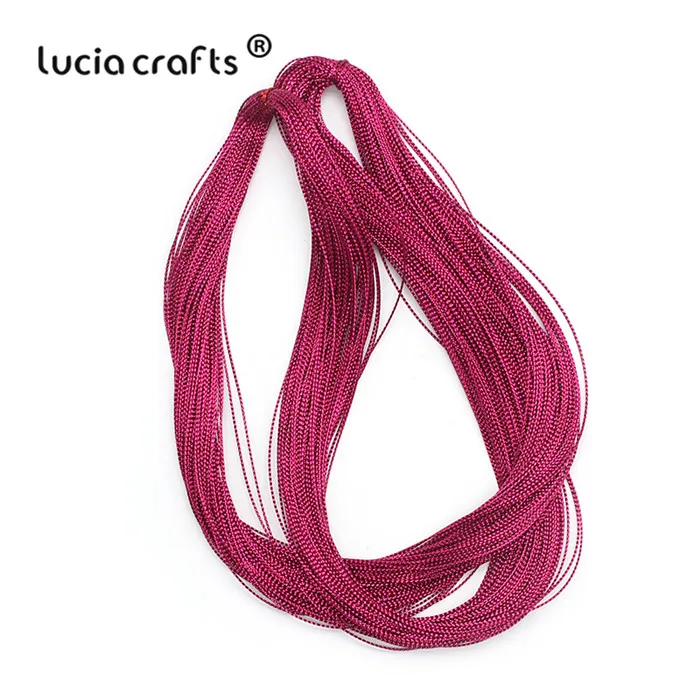 Lucia crafts 100y/лот 1 мм металлическая нить, шнур для рукоделия, карта, оплетка, сделай сам, одежда ручной работы, материалы, аксессуары W0305 - Цвет: Color 5 Rose red