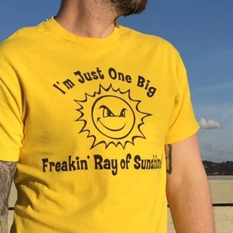 

starqueen HJN I'm Just One Big Freakin Ray of Sunshine Funny Letter Printed T Shirt Man Women Short Sleeve Cotton Tee Tops