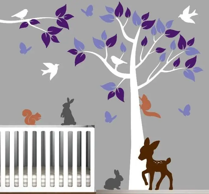 Красочные виниловые наклейки на стену для детской комнаты с лесными животными и
