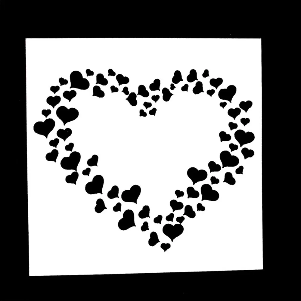 

1PC Heart Shape Reusable Stencil Airbrush Painting Art DIY Home Decor Scrapbooking Album Craft
