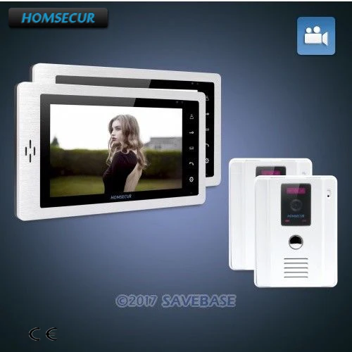 HOMSECUR 7 &quotвидео запись двери Интерком охранника 2C2M + камера (белый) монитор