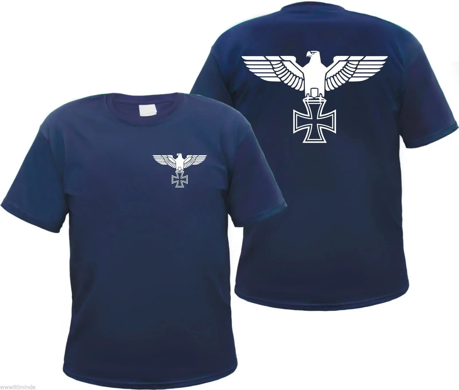 Футболка Imperial Eagle-Iron Cross-темно-синий-спереди/сзади-S-3XL-Iron Cross
