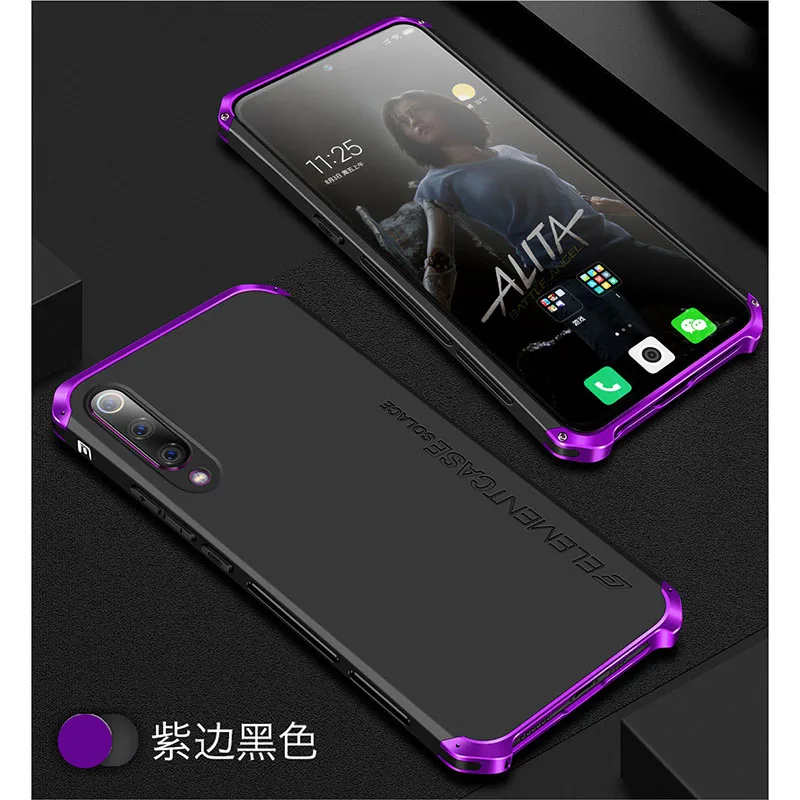 LONGNEWS For Xiaomi 9 6.39 inch case Metal Aluminum frame cover Scrub phone cases for MI Gift Tempered Glass |