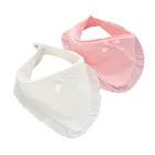 Детские хлопковые Слюнявчики Lawadka, кружевные Слюнявчики с бантом для новорожденных, одежда для девочек, аксессуары