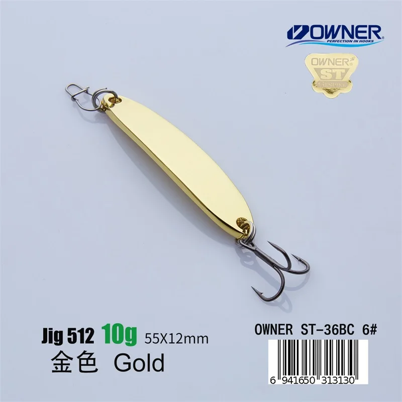 Gold 10g APADA джиггинг 512 меч владелец тройной крючок+ перо 10 г 55 мм рыболовные приманки для бас Многоцветный Металлический цинковый сплав - Цвет: Gold 10g