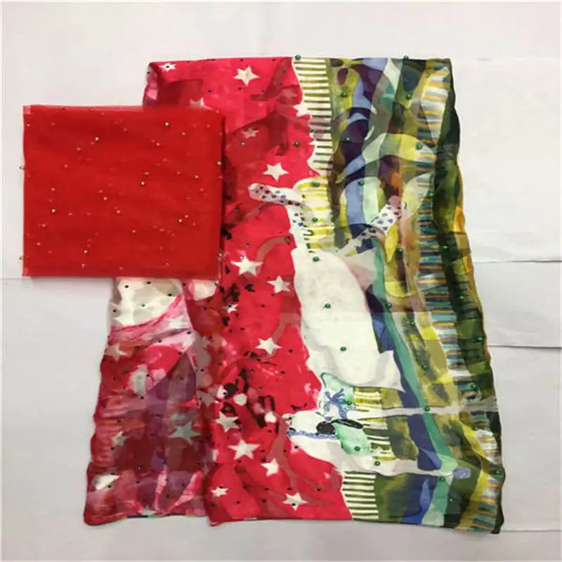 LX! Африканская мягкая шелковая ткань для одежды с аккуратной вышивкой из